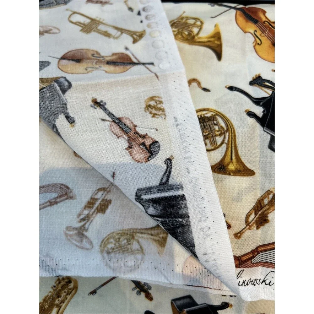 Concerto Tossed Instruments Music Print Cotton Quilting Fabric  Maria Kalinowski